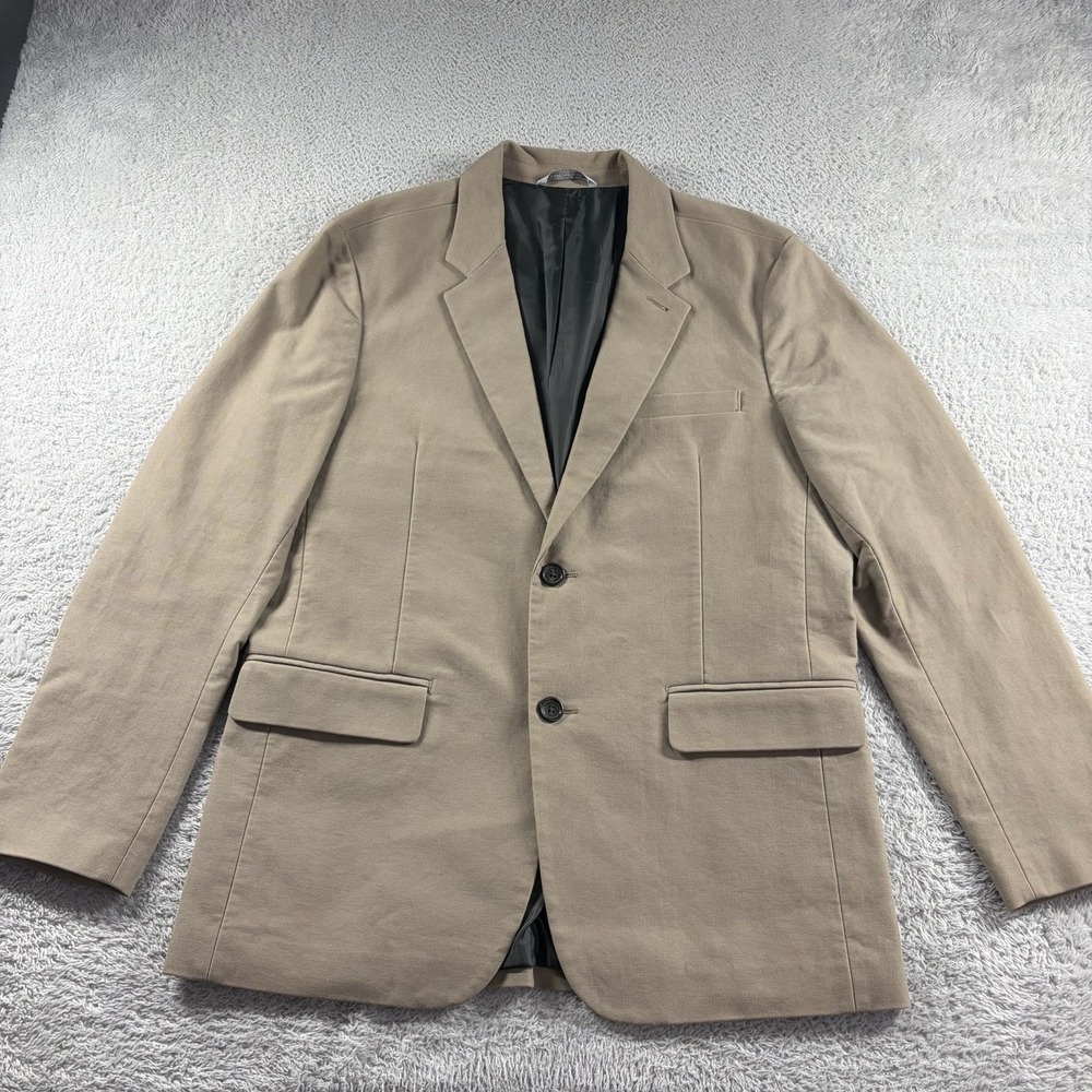 VINTAGE Gap Blazer Mens‎ Large Brown Taupe Cotton Heavyweight Preppy Classic